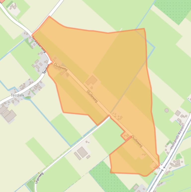 Kaart van postcodegebied 1733ND.