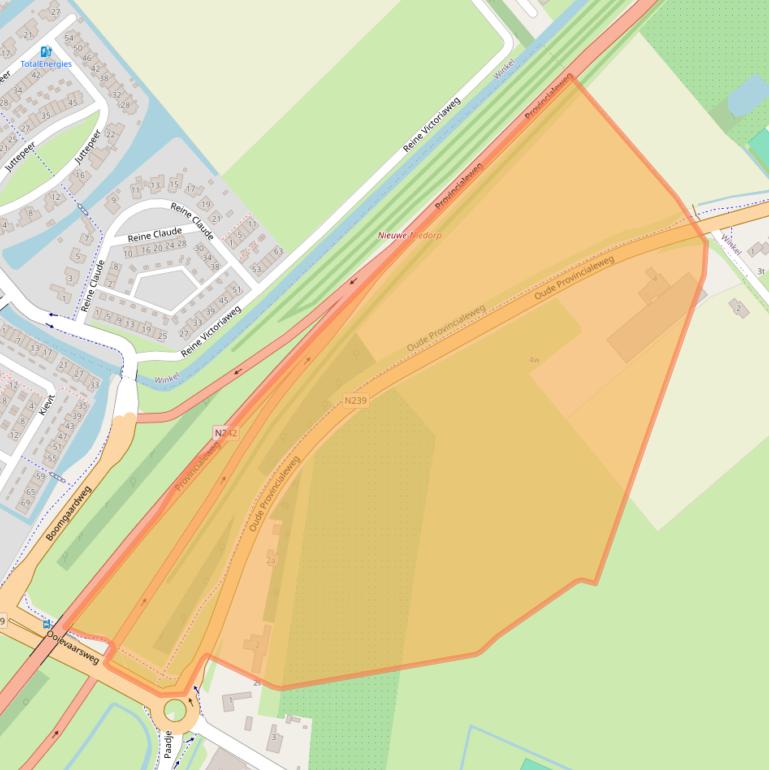 Kaart van postcodegebied 1733NG.