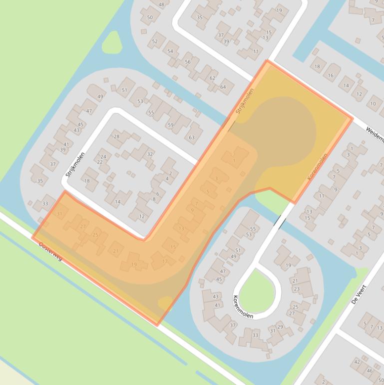 Kaart van postcodegebied 1733PD.