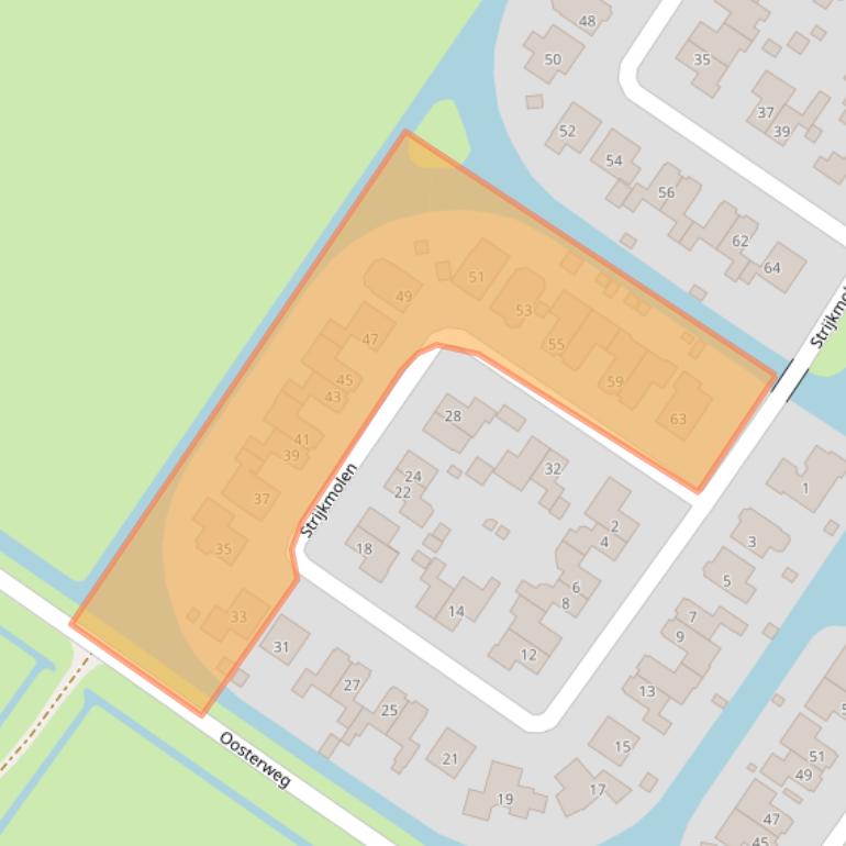 Kaart van postcodegebied 1733PE.