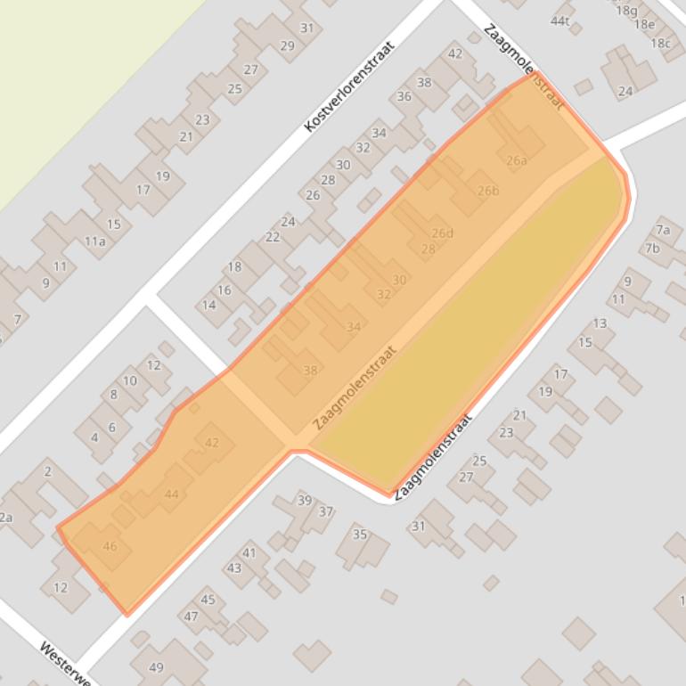 Kaart van postcodegebied 1733VD.