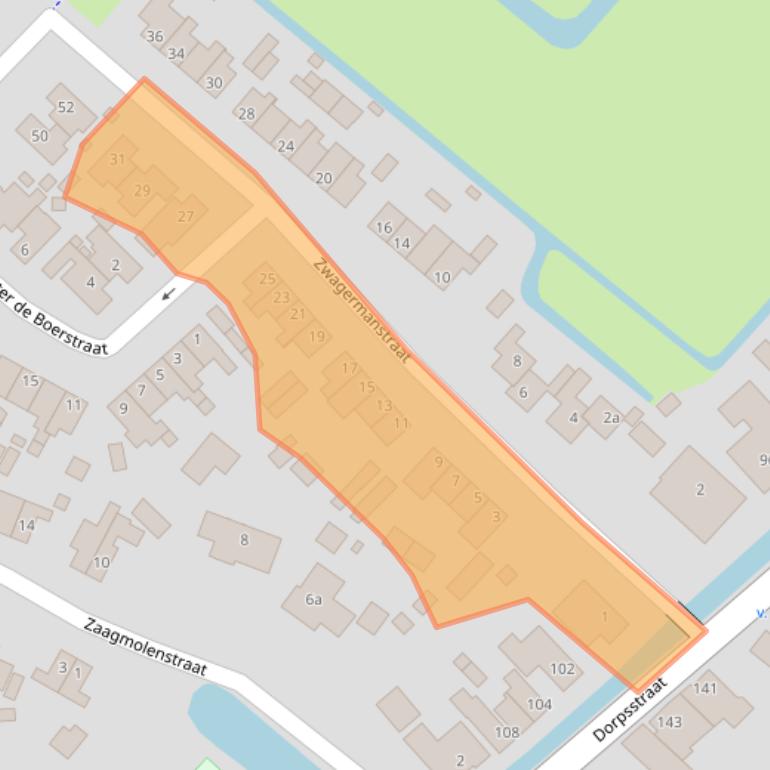 Kaart van postcodegebied 1733VL.