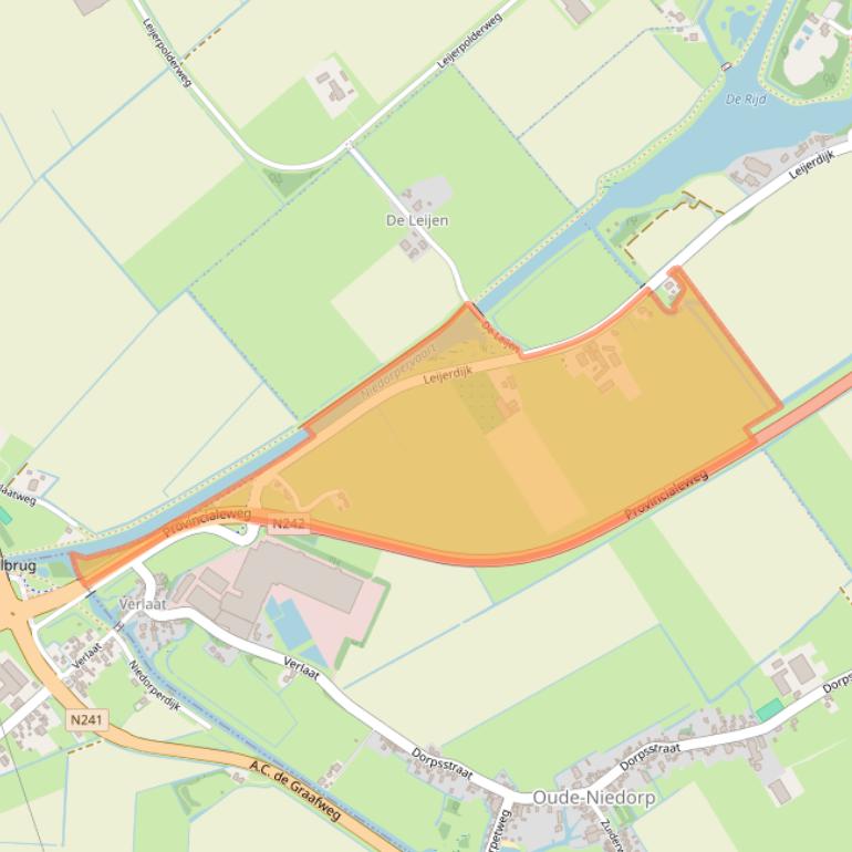 Kaart van postcodegebied 1734JA.