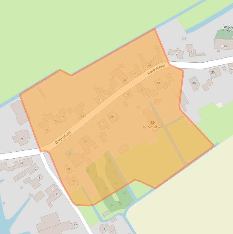 Kaart van postcodegebied 1734JH.