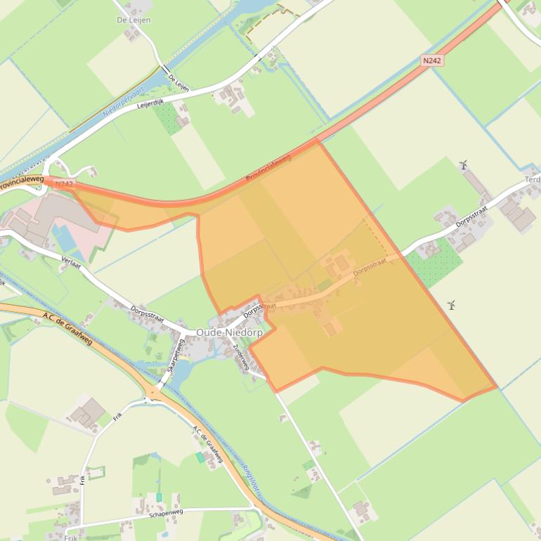 Kaart van postcodegebied 1734JJ.