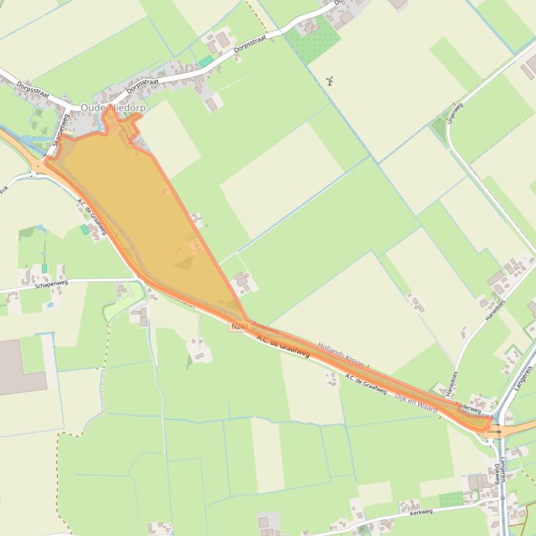 Kaart van postcodegebied 1734JK.