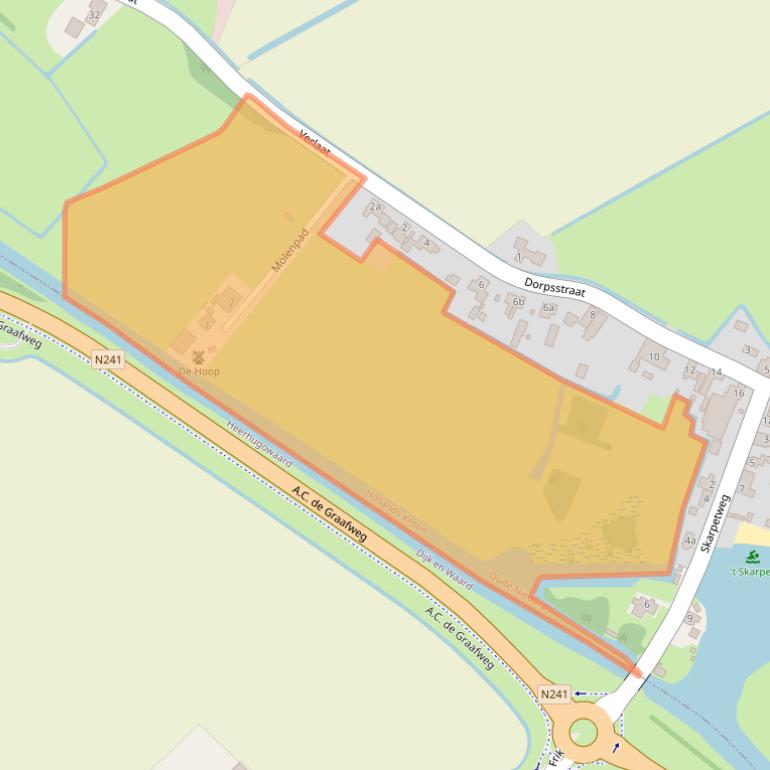 Kaart van postcodegebied 1734JM.