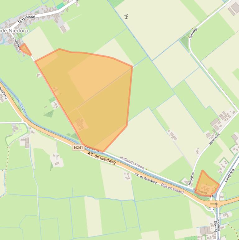 Kaart van postcodegebied 1734NB.