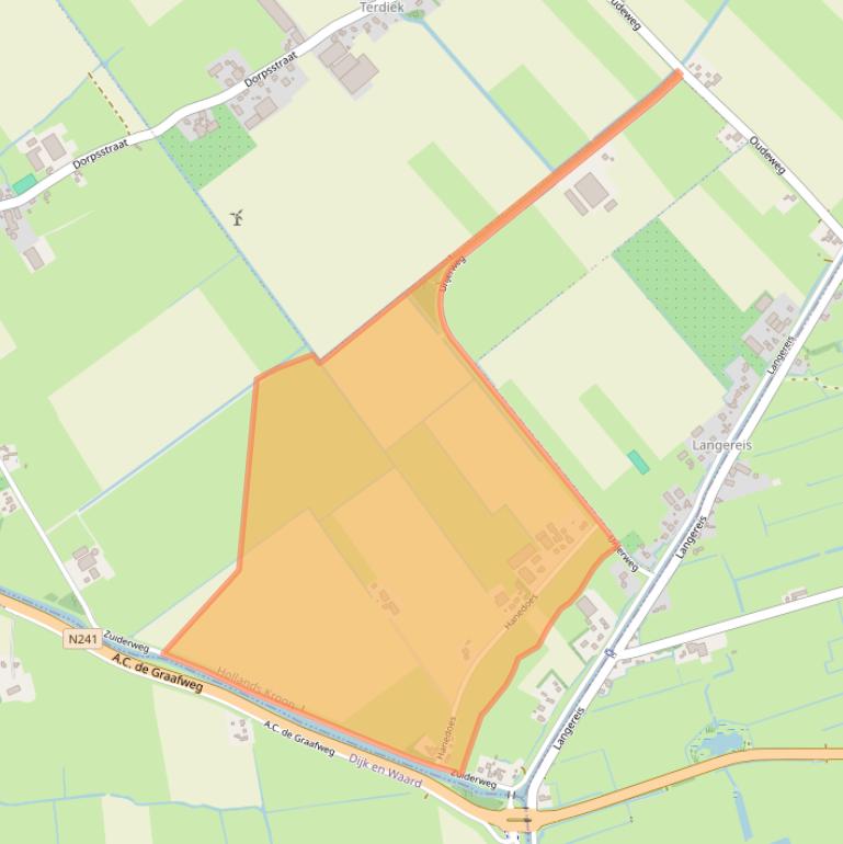 Kaart van postcodegebied 1734NC.