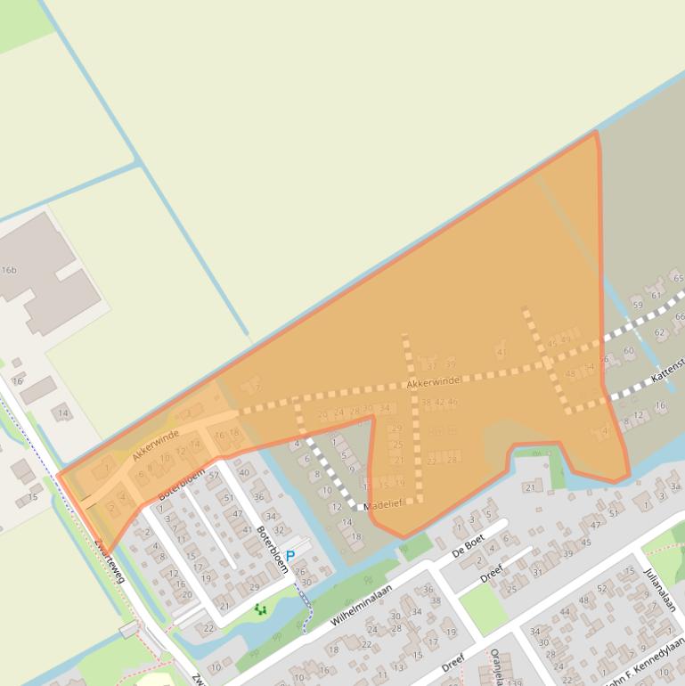 Kaart van postcodegebied 1735AA.