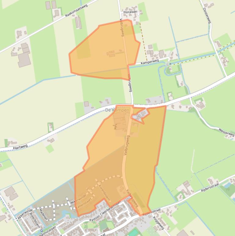 Kaart van postcodegebied 1735EC.