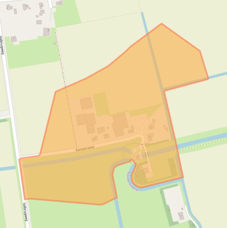 Kaart van postcodegebied 1735ED.