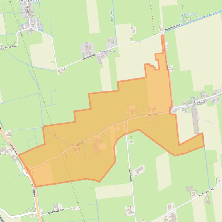 Kaart van postcodegebied 1735ER.