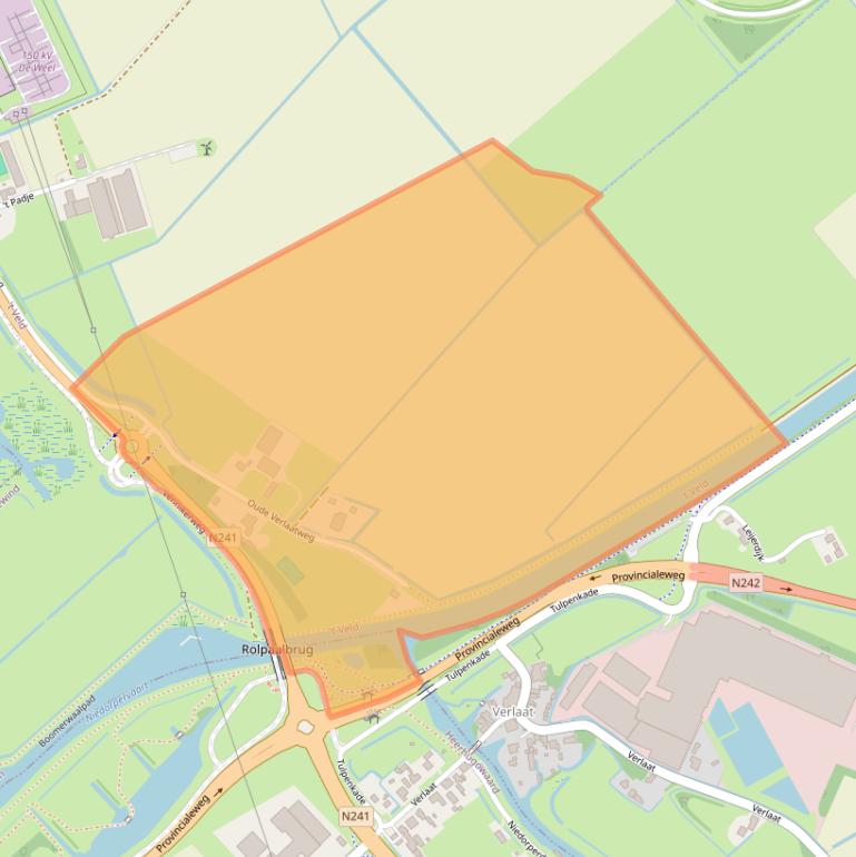 Kaart van postcodegebied 1735ES.