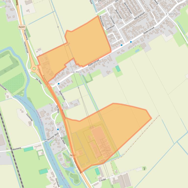 Kaart van postcodegebied 1735ET.