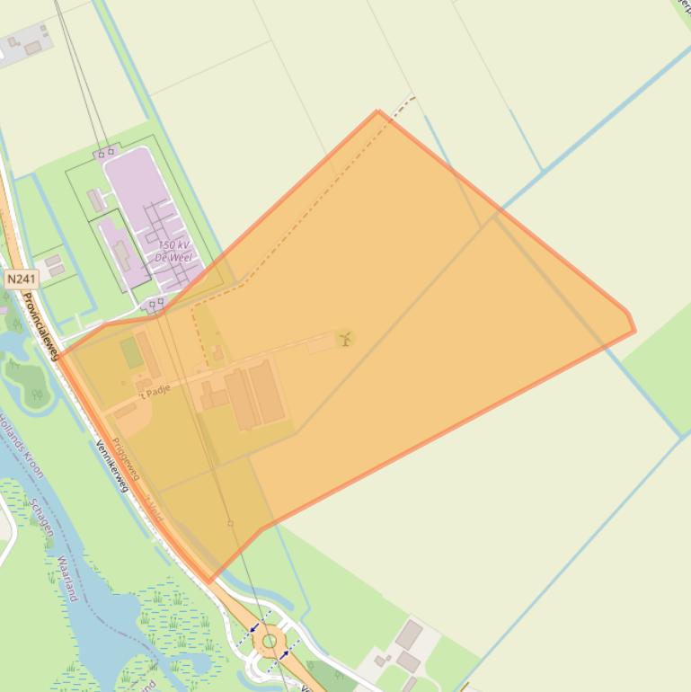 Kaart van postcodegebied 1735EV.