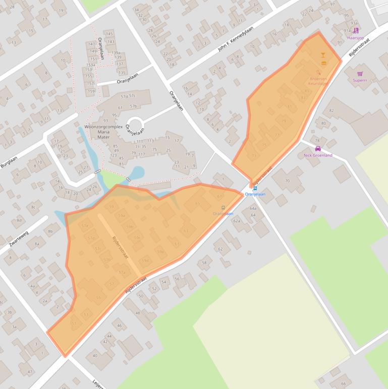 Kaart van postcodegebied 1735GB.