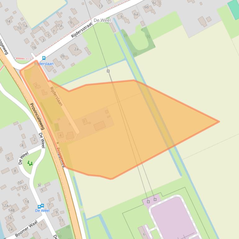 Kaart van postcodegebied 1735GJ.