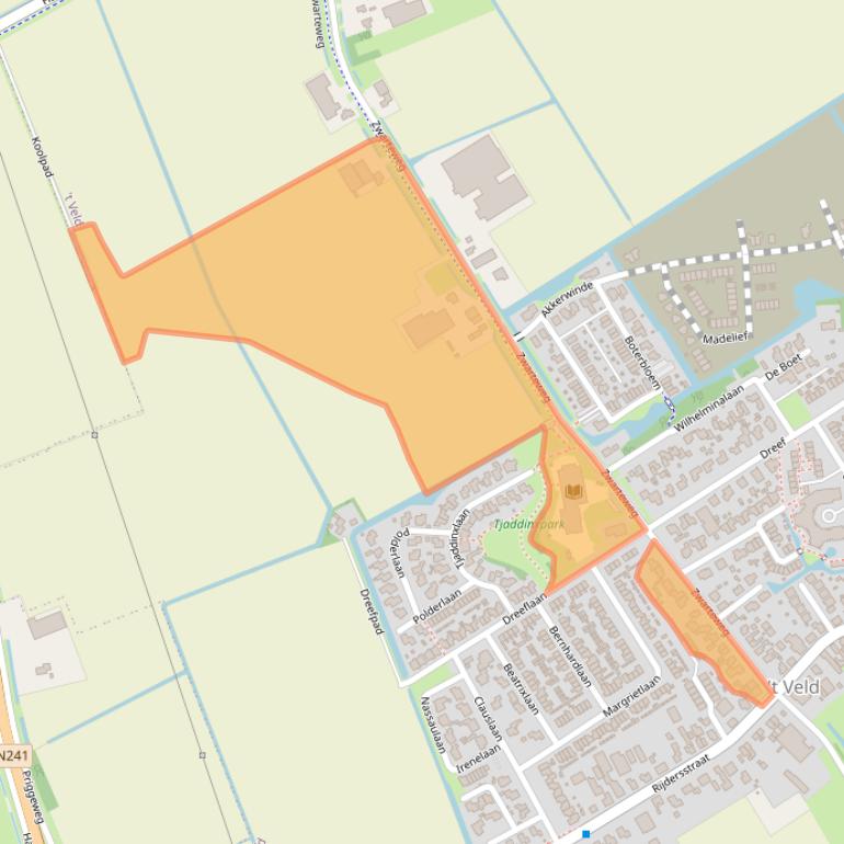 Kaart van postcodegebied 1735GK.