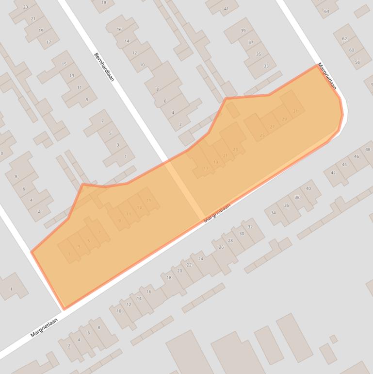 Kaart van postcodegebied 1735HC.