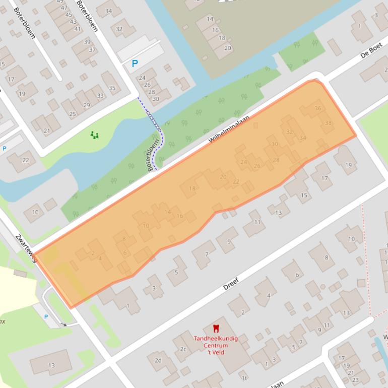 Kaart van postcodegebied 1735HW.