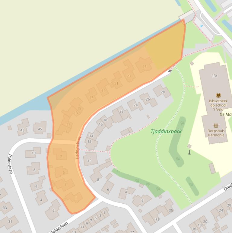 Kaart van postcodegebied 1735KA.