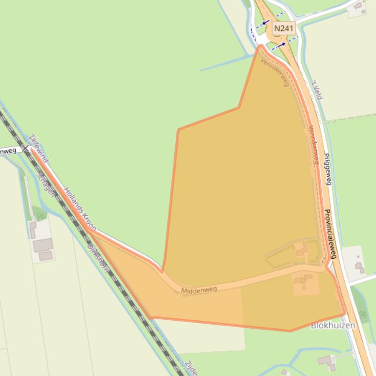 Kaart van postcodegebied 1736ER.