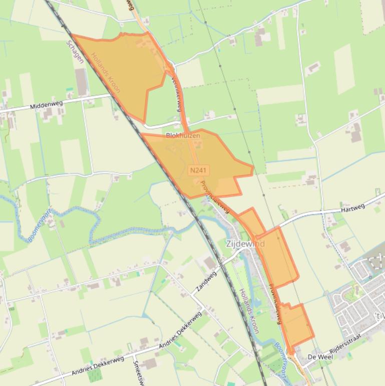 Kaart van postcodegebied 1736ET.