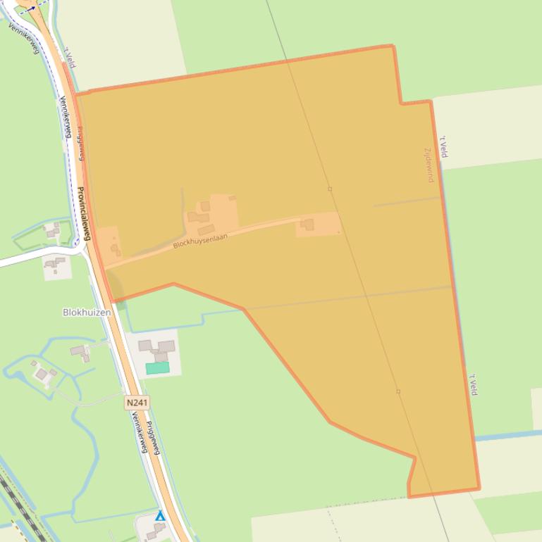 Kaart van postcodegebied 1736EV.