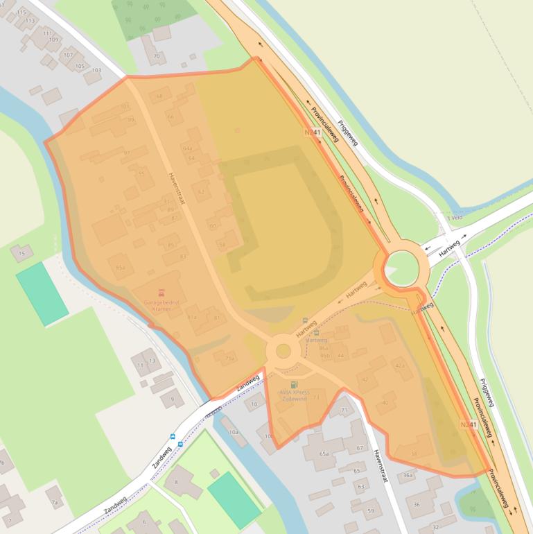 Kaart van postcodegebied 1736KG.