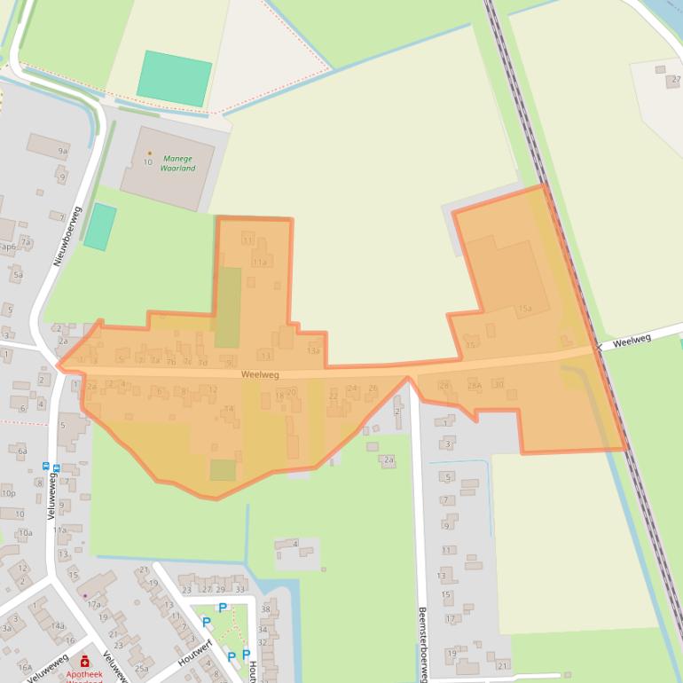 Kaart van postcodegebied 1738BA.