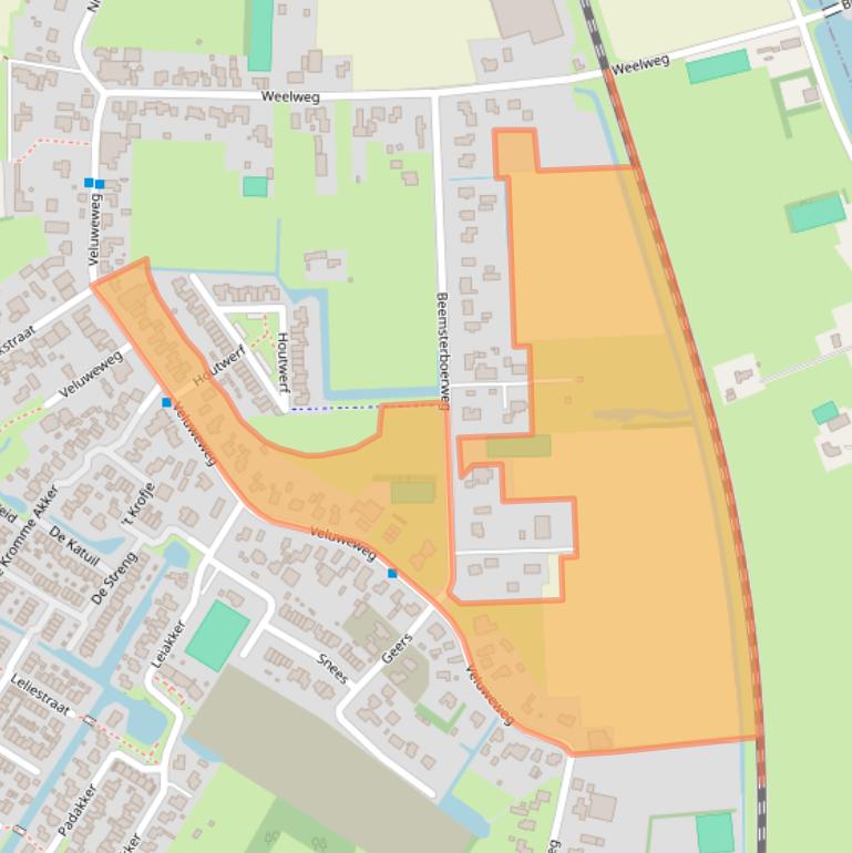 Kaart van postcodegebied 1738BD.