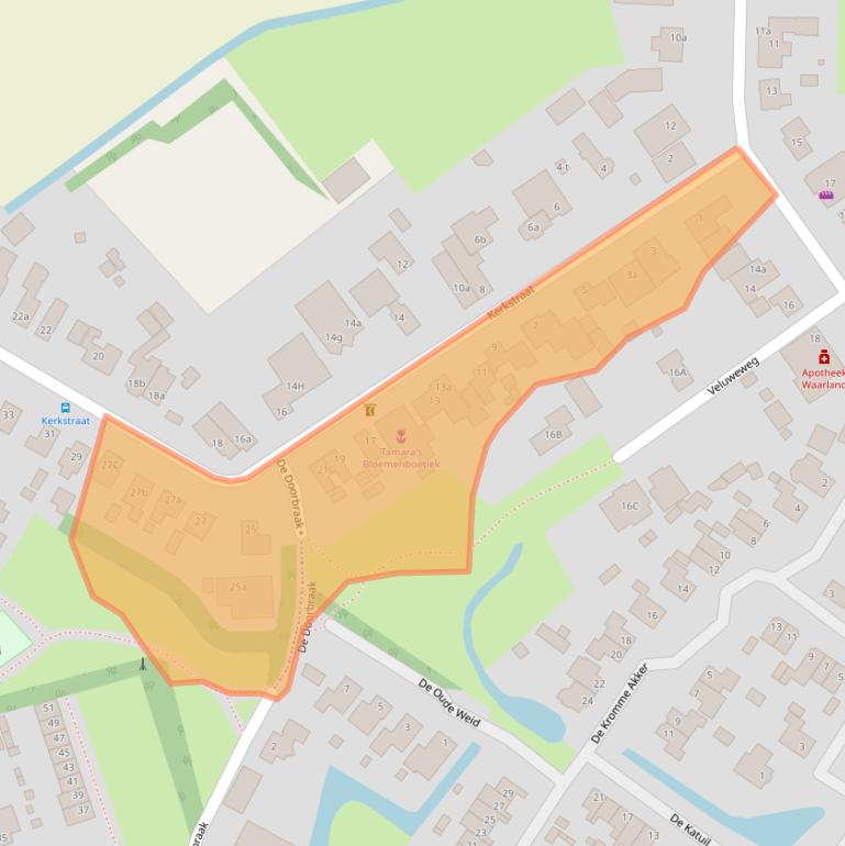 Kaart van postcodegebied 1738BG.