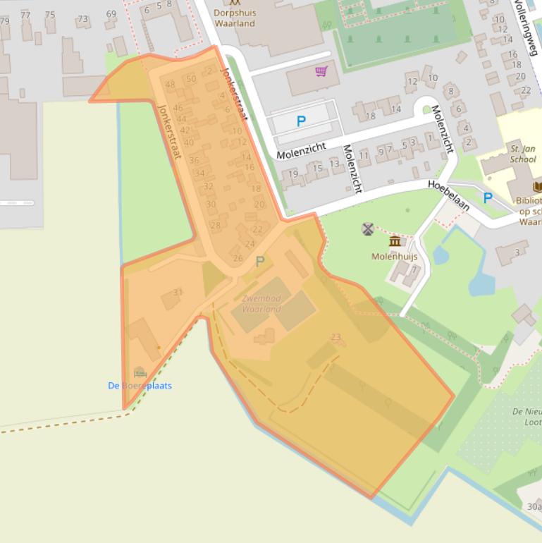 Kaart van postcodegebied 1738BP.