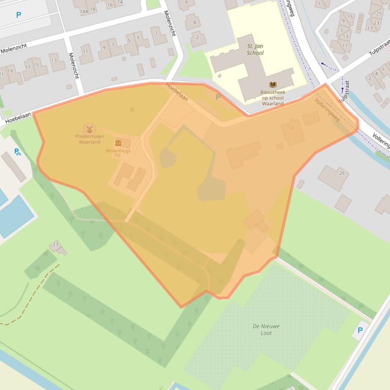 Kaart van postcodegebied 1738BR.