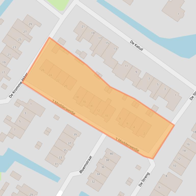 Kaart van postcodegebied 1738CP.