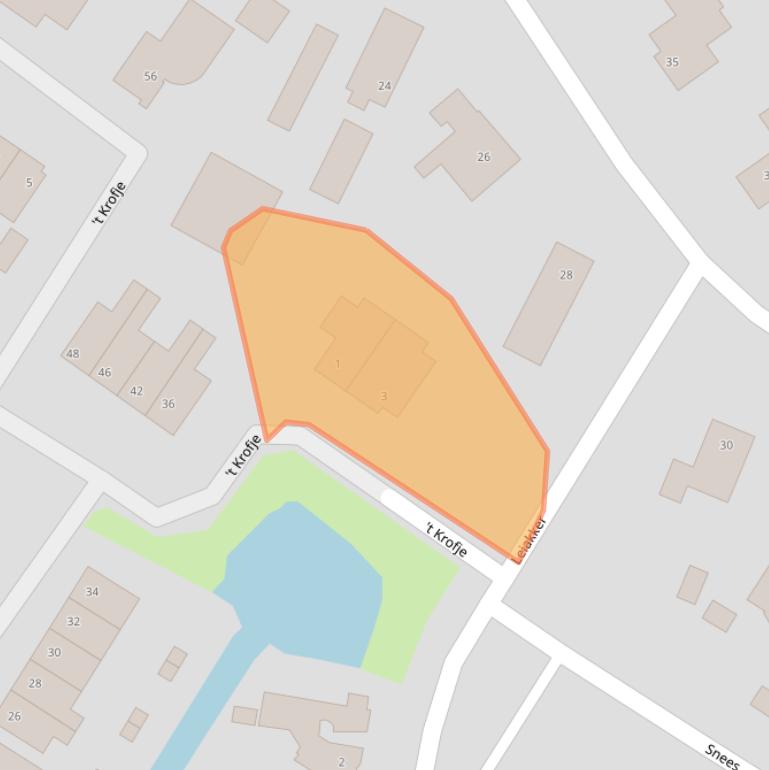 Kaart van postcodegebied 1738CW.