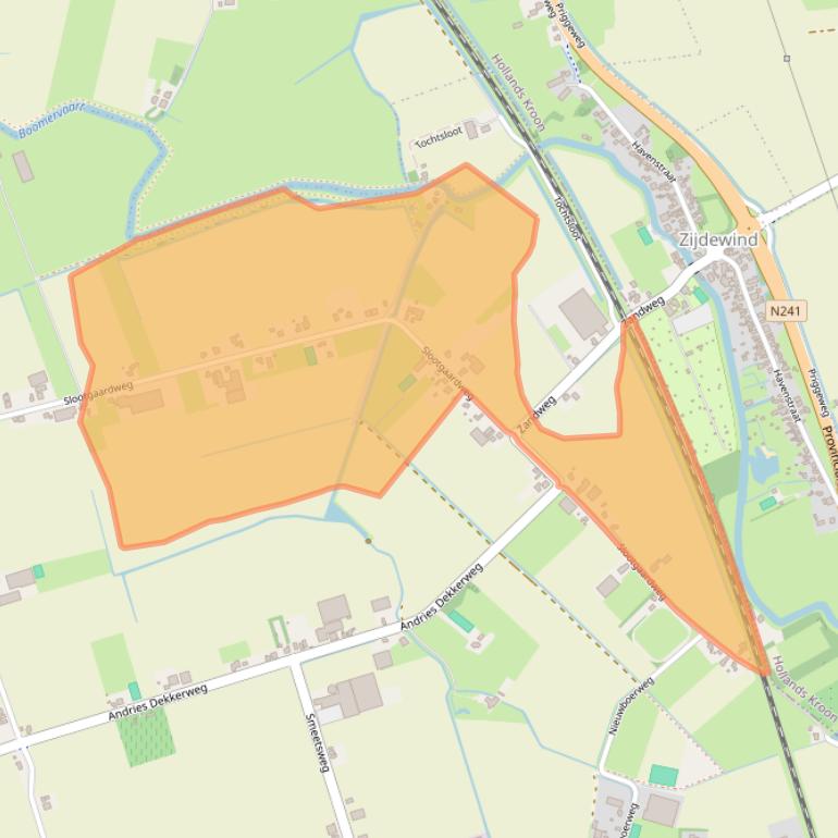 Kaart van postcodegebied 1738DC.