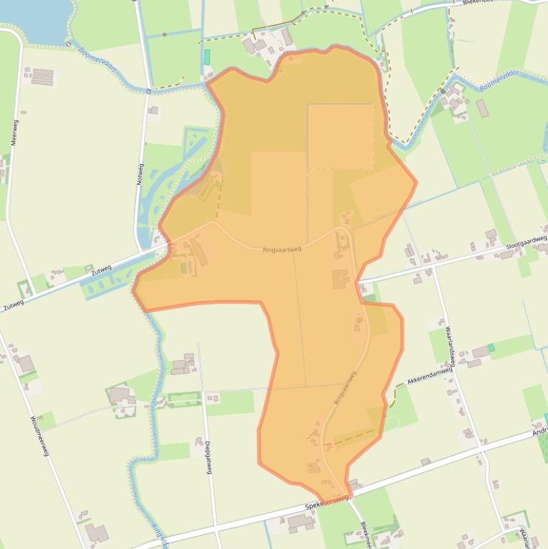 Kaart van postcodegebied 1738DE.