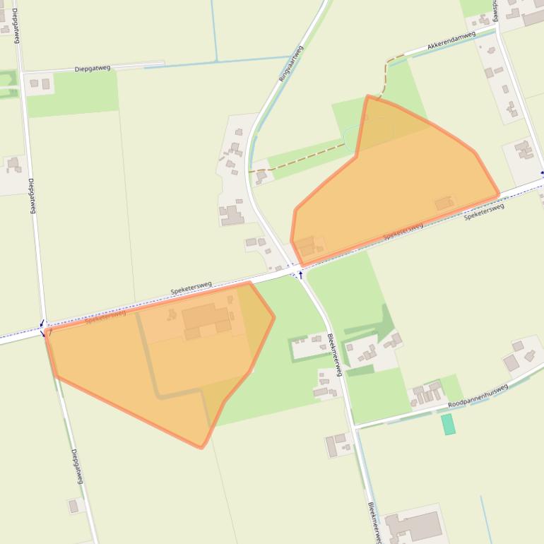 Kaart van postcodegebied 1738DG.