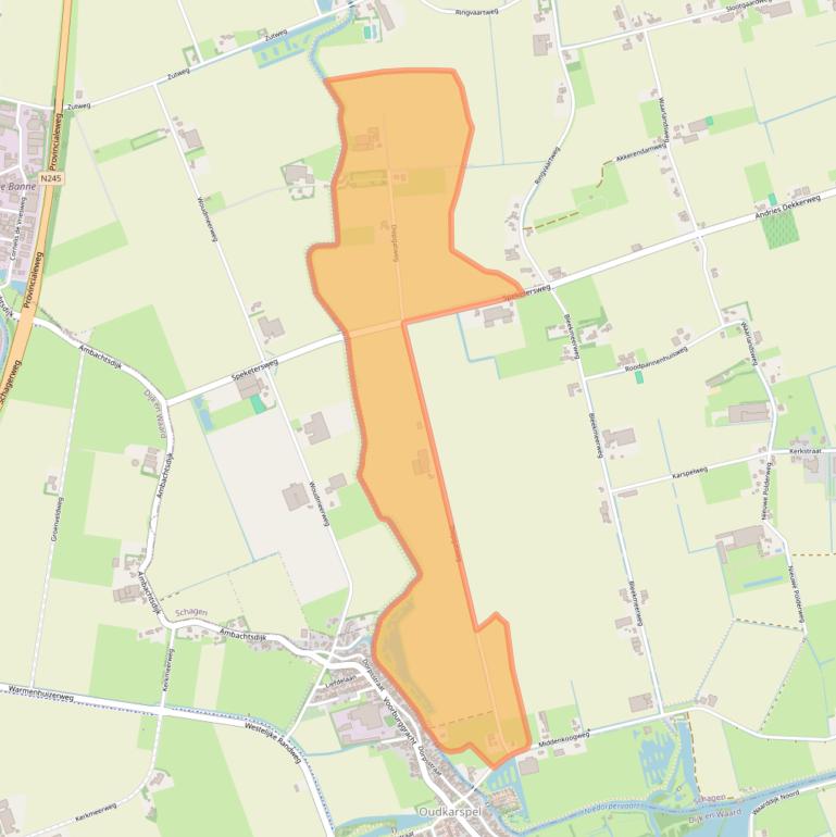 Kaart van postcodegebied 1738DH.