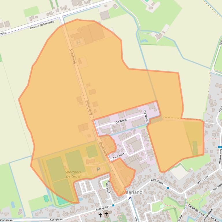 Kaart van postcodegebied 1738DK.