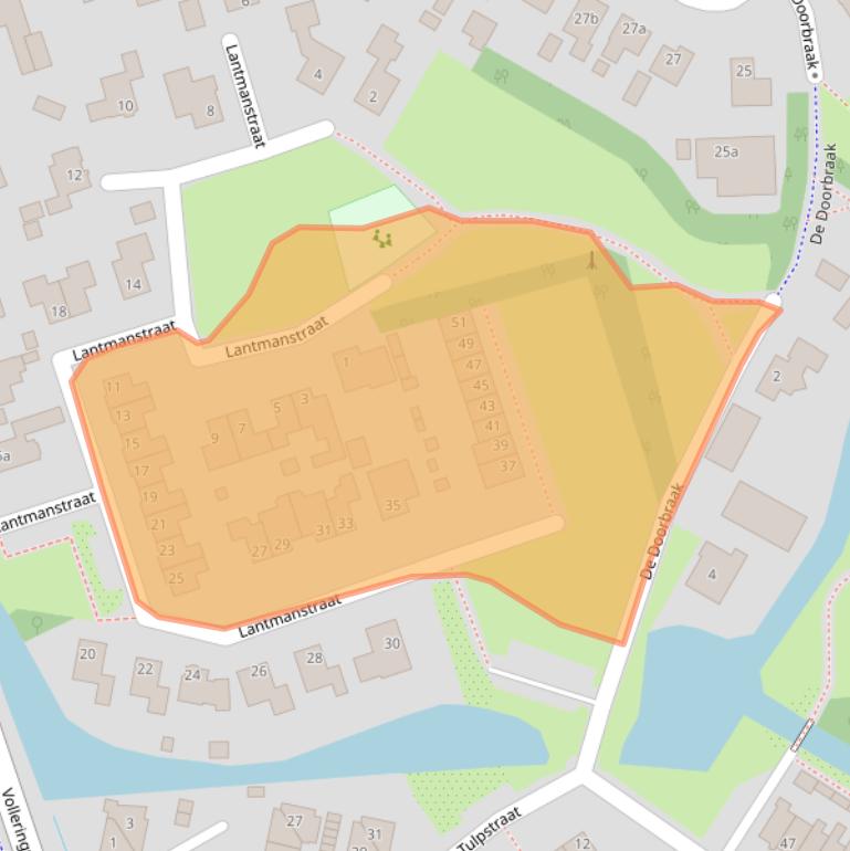 Kaart van postcodegebied 1738EB.