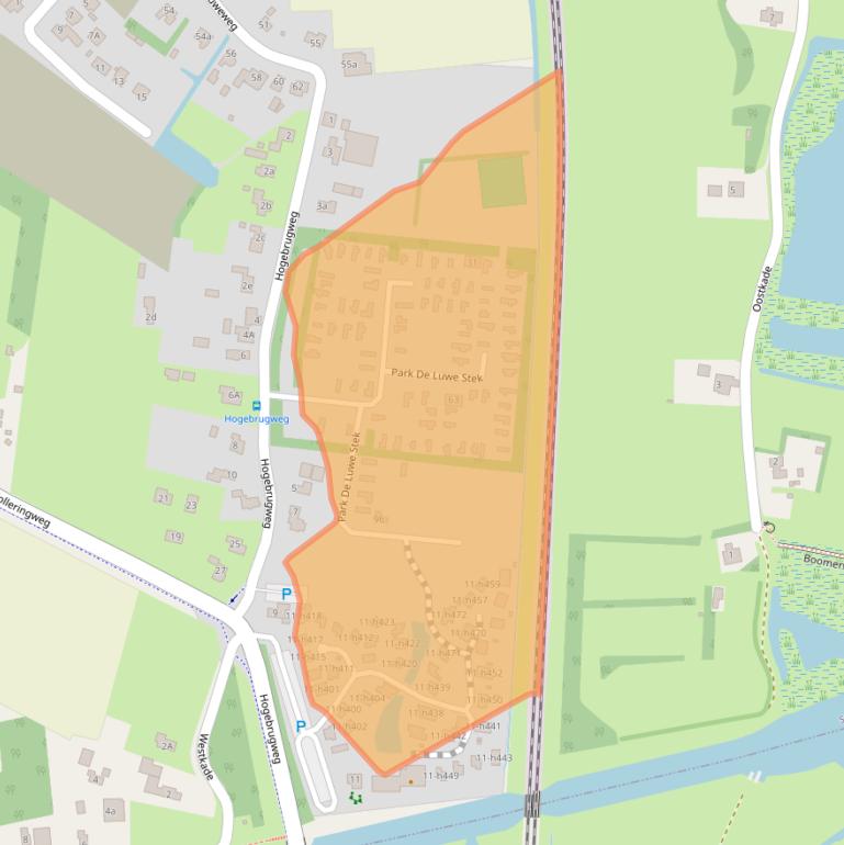 Kaart van postcodegebied 1738JV.