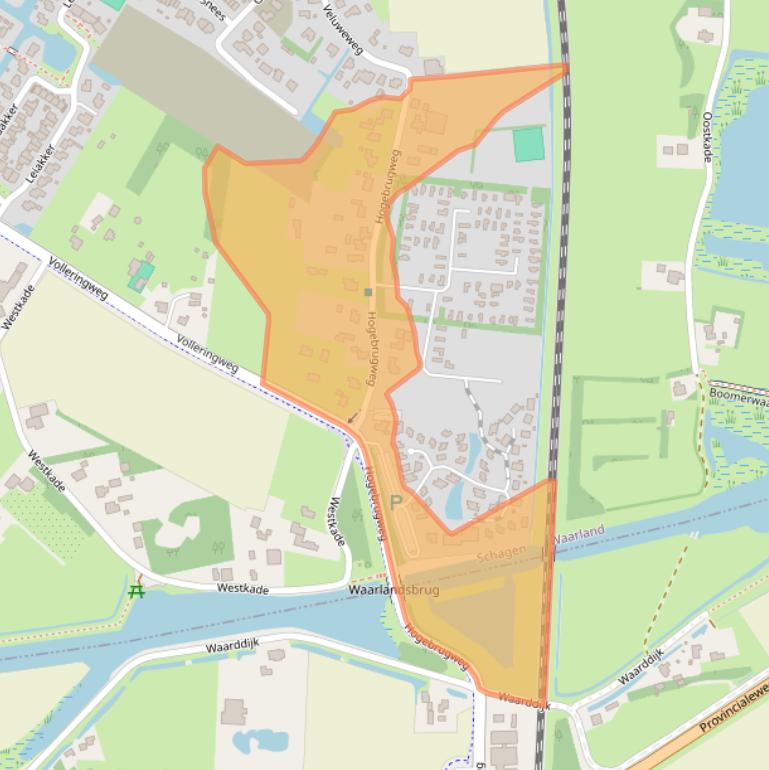 Kaart van postcodegebied 1738JW.