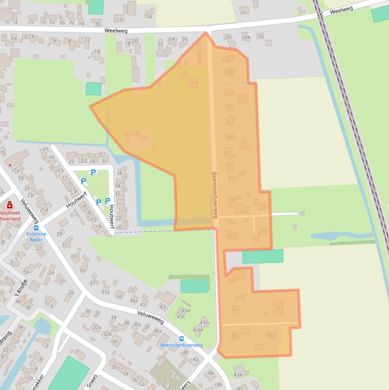 Kaart van postcodegebied 1738JX.