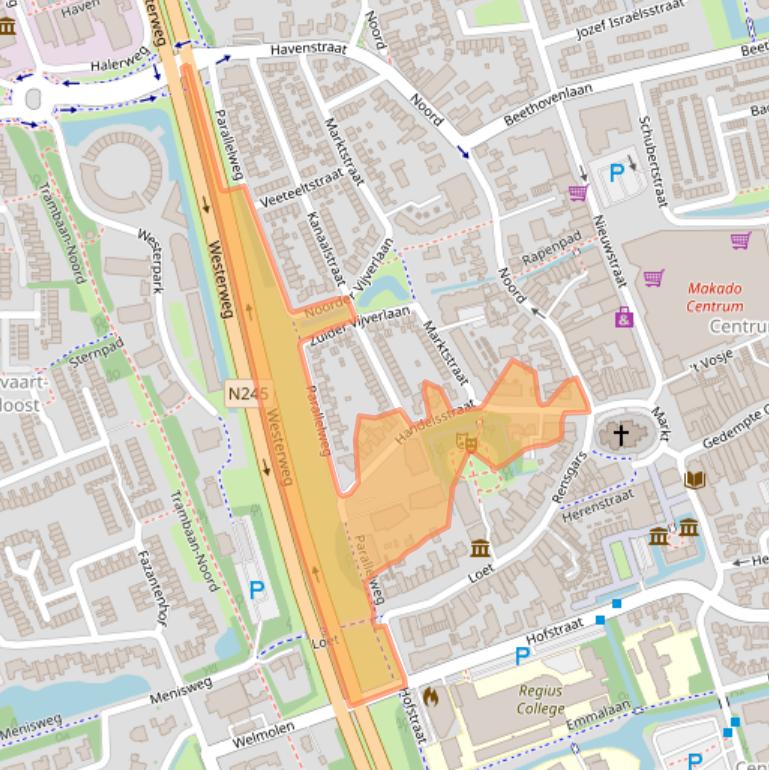 Kaart van postcodegebied 1741AA.