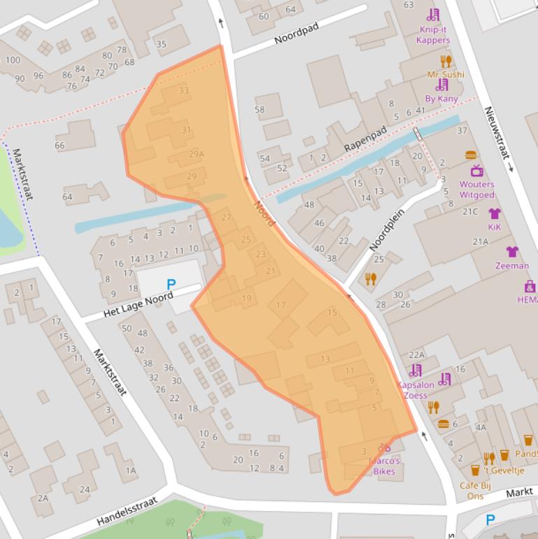 Kaart van postcodegebied 1741BA.