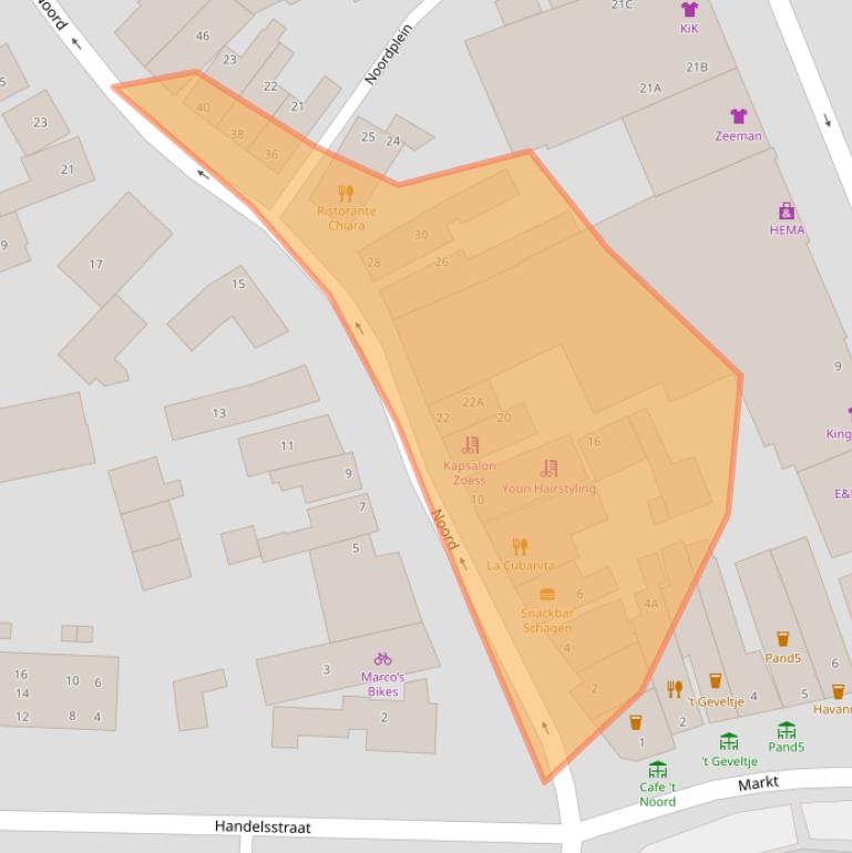 Kaart van postcodegebied 1741BD.