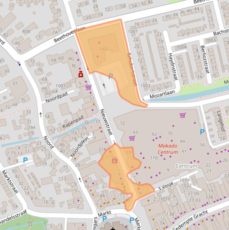 Kaart van postcodegebied 1741BT.